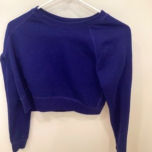 Forever 21 cropped royal blue sweatshirt.